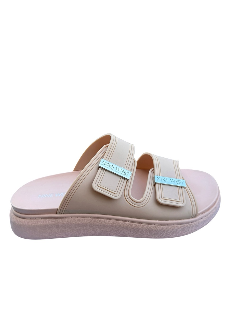 Nine West Women's Neutral Blush Dual-Strap Slide Sandals